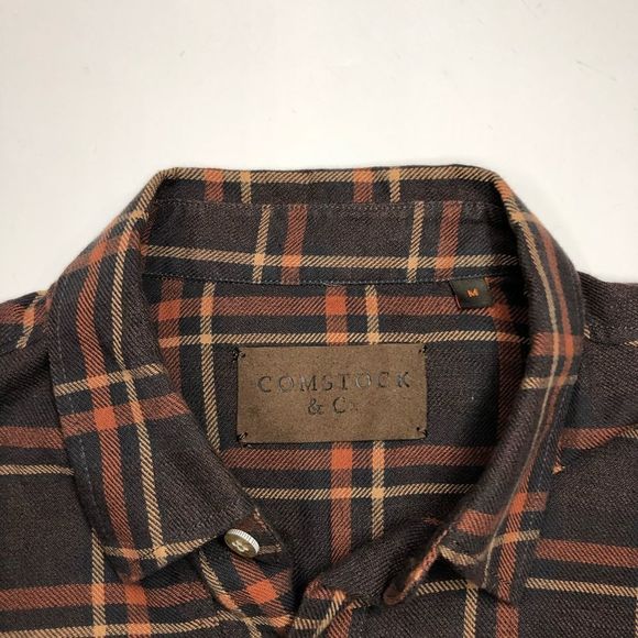 Comstock & Co Button Down Plaid Shirt Medium - Picture 4 of 8